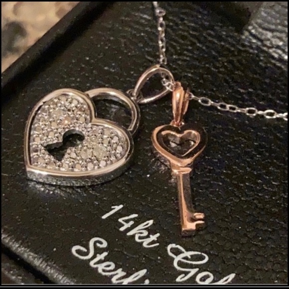 Macy's Jewelry - 🚫FINAL MARKDOWN🚫 Macy’s Diamond accent lock & key necklace NEW (price firm)